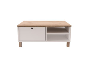 Holz-Couchtisch „Nord“ – 90 x 60 x 38 cm – Weiß