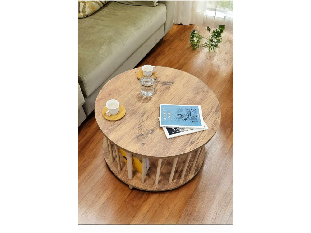 Holz-Couchtisch „Peka-0108“ – 60 x 43 cm – Kiefer