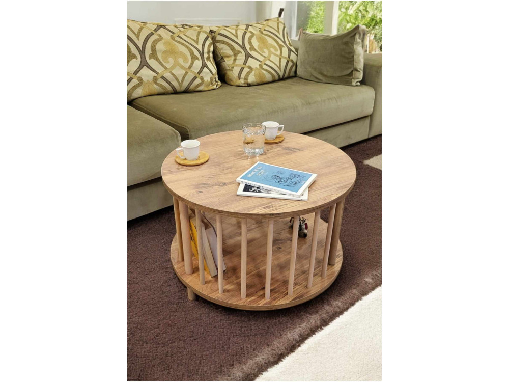 Holz-Couchtisch „Peka-0108“ – 60 x 43 cm – Kiefer