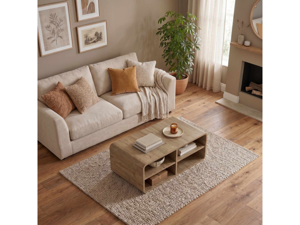 Holz-Couchtisch „ROVEL“ – 80 x 50 x 32 cm – Naturfarben
