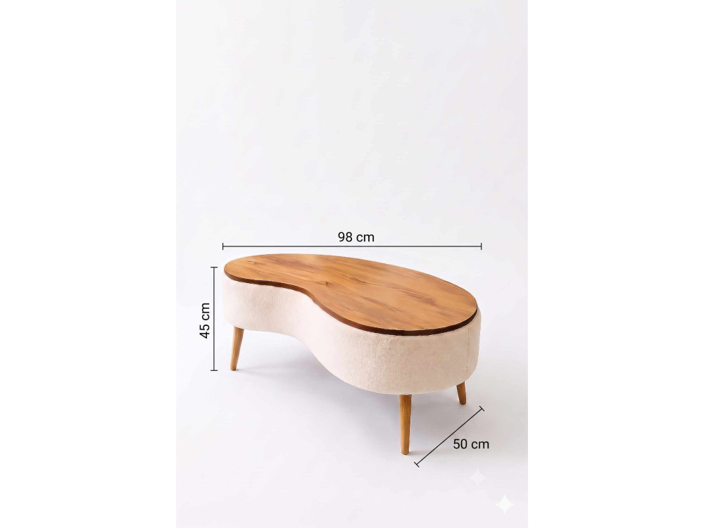 Holz-Couchtisch „Vera“ – 98 x 50 x 45 cm – Anthrazit