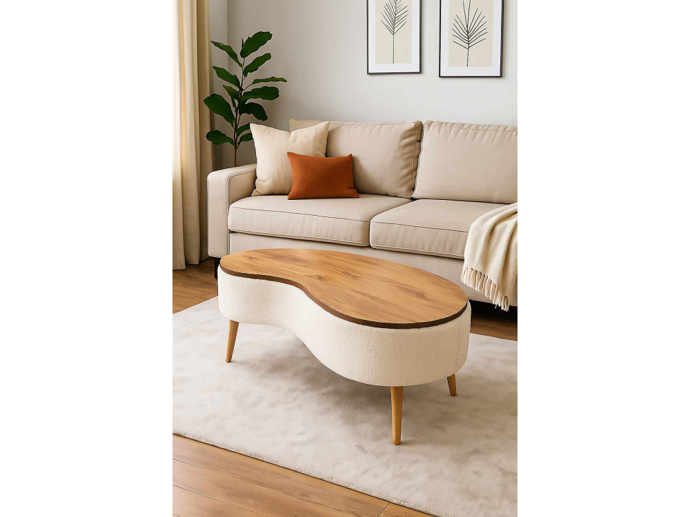Holz-Couchtisch „Vera“ – 98 x 50 x 45 cm – Weiß