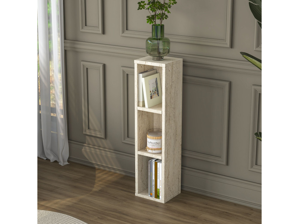 Beistelltisch aus Holz „AD107“ – 20 x 18 x 80 cm – Travertin