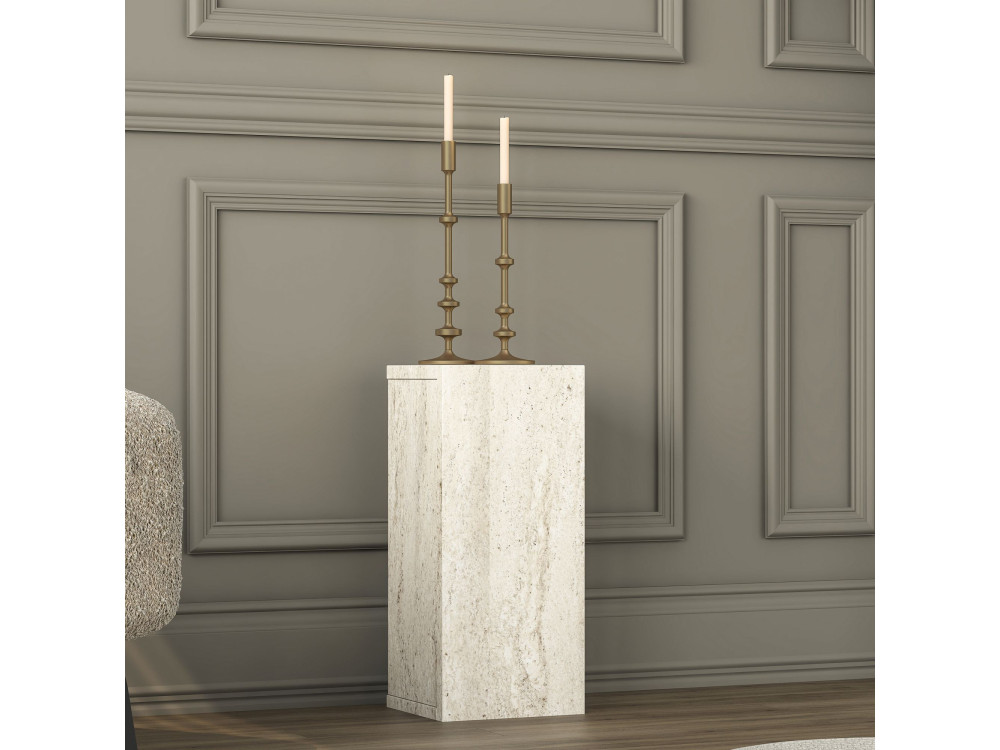 Beistelltisch aus Holz „AD109“ – 20 x 18 x 45 cm – Travertin