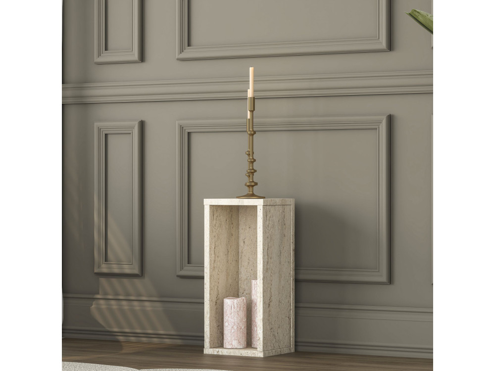 Beistelltisch aus Holz „AD109“ – 20 x 18 x 45 cm – Travertin