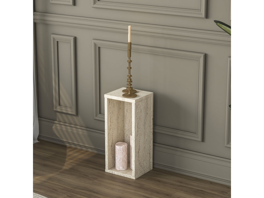 Beistelltisch aus Holz „AD109“ – 20 x 18 x 45 cm – Travertin
