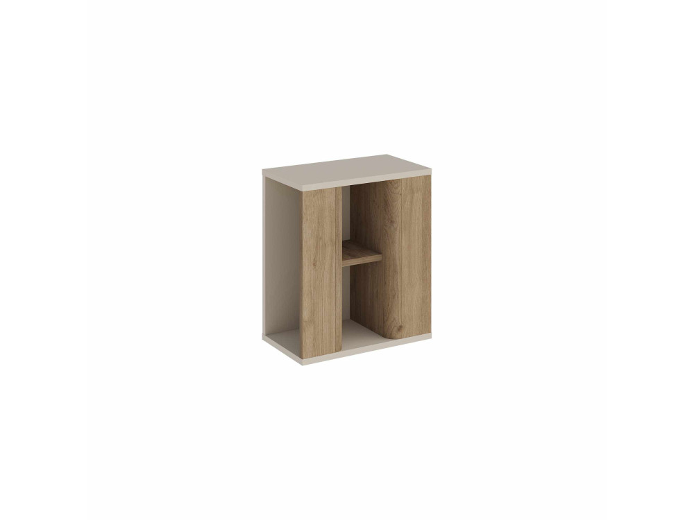 Beistelltisch aus Holz „VENTRO“ – 45 x 25 x 51 cm – Natur / Sandstein