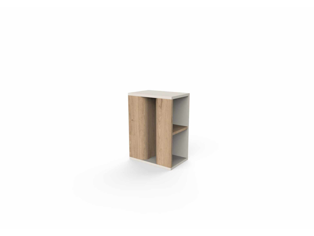 Beistelltisch aus Holz „VENTRO“ – 45 x 25 x 51 cm – Natur / Sandstein
