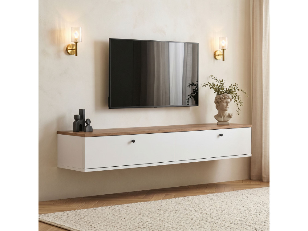 TV-Möbel aus Holz „Ligne 160“ – 160 x 25 x 25 cm – Weiß