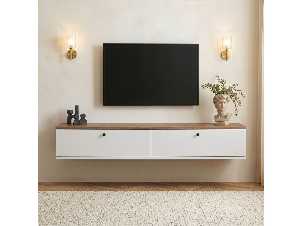 TV-Möbel aus Holz „Ligne 160“ – 160 x 25 x 25 cm – Weiß