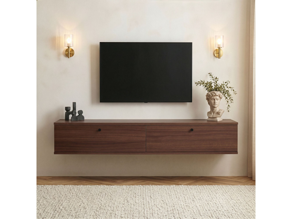 TV-Schrank aus Holz „Ligne 160“ – 160 x 25 x 25 cm – Nussbaum