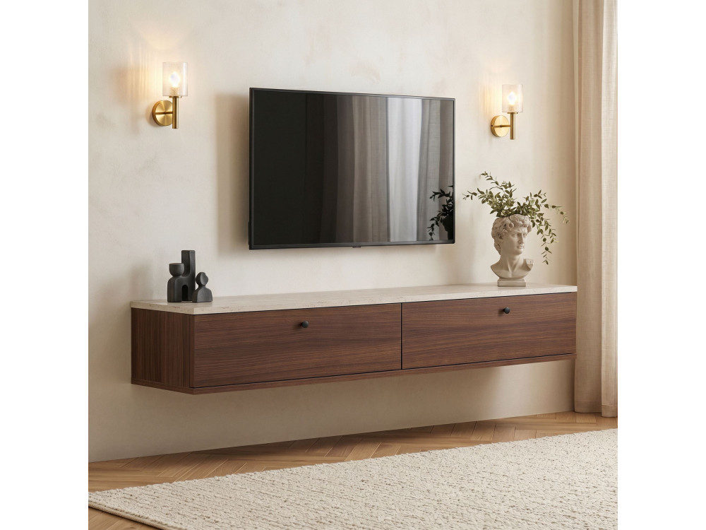 TV-Schrank aus Holz „Ligne 160“ – 160 x 25 x 25 cm – Braun