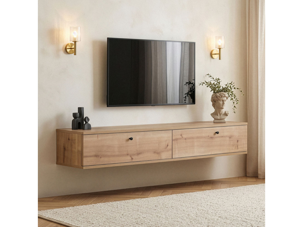 TV-Schrank aus Holz „Ligne 160“ – 160 x 25 x 25 cm – Eiche