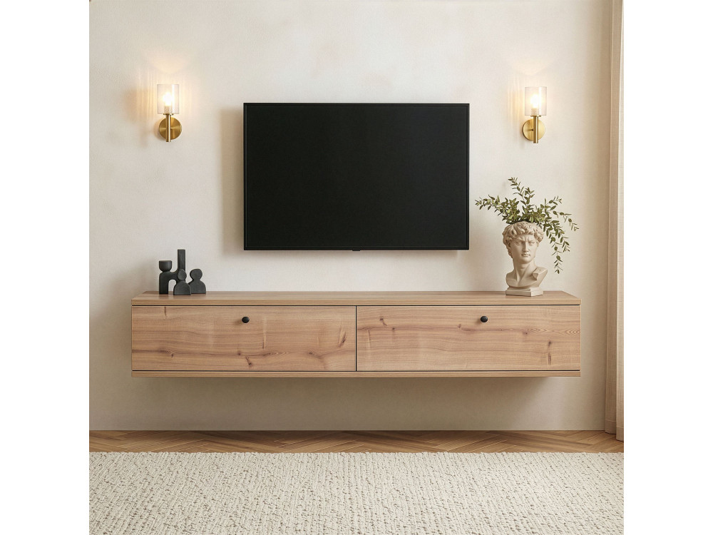 TV-Schrank aus Holz „Ligne 160“ – 160 x 25 x 25 cm – Eiche