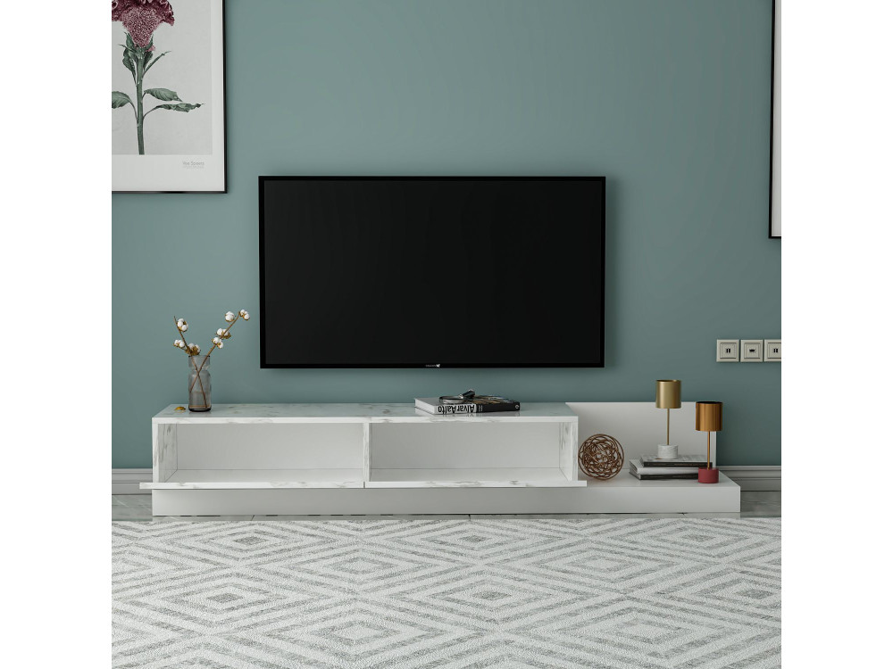 TV-Möbel aus Holz „Major“ – 180 x 37 x 30 cm – Weiß