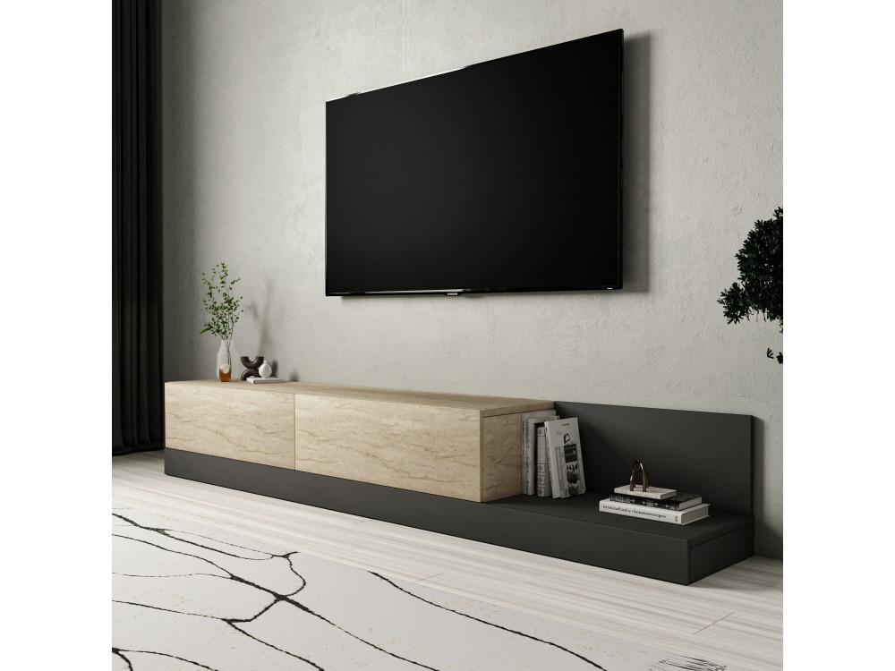 TV-Schrank aus Holz „Major“ – 180 x 37 x 30 cm – Beige
