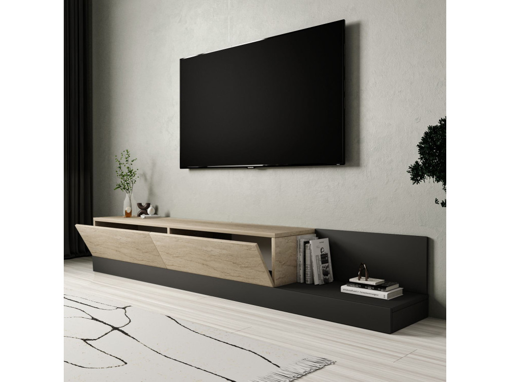 TV-Schrank aus Holz „Major“ – 180 x 37 x 30 cm – Beige