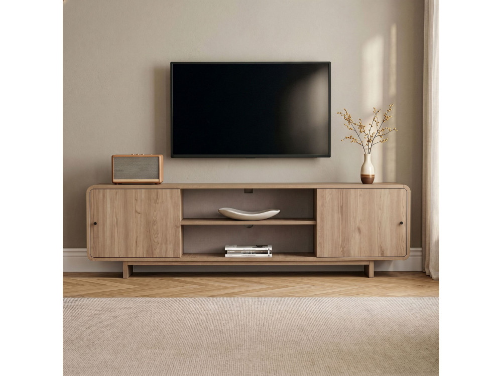 TV-Schrank aus Holz „Mirel“ – 180 x 34 x 52 cm – Eiche