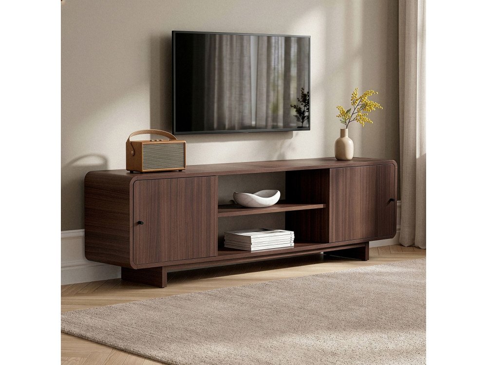 TV-Schrank aus Holz „Mirel“ – 180 x 34 x 52 cm – Braun