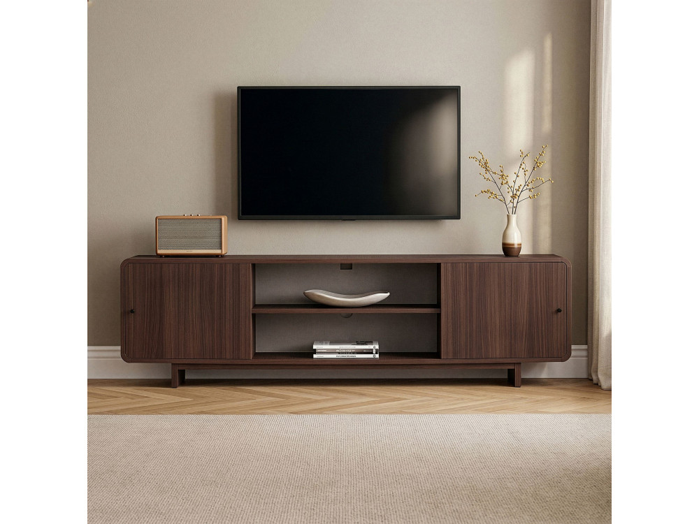 TV-Schrank aus Holz „Mirel“ – 180 x 34 x 52 cm – Braun