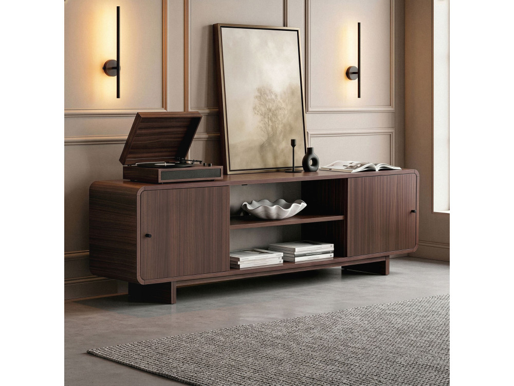 TV-Schrank aus Holz „Mirel“ – 180 x 34 x 52 cm – Braun