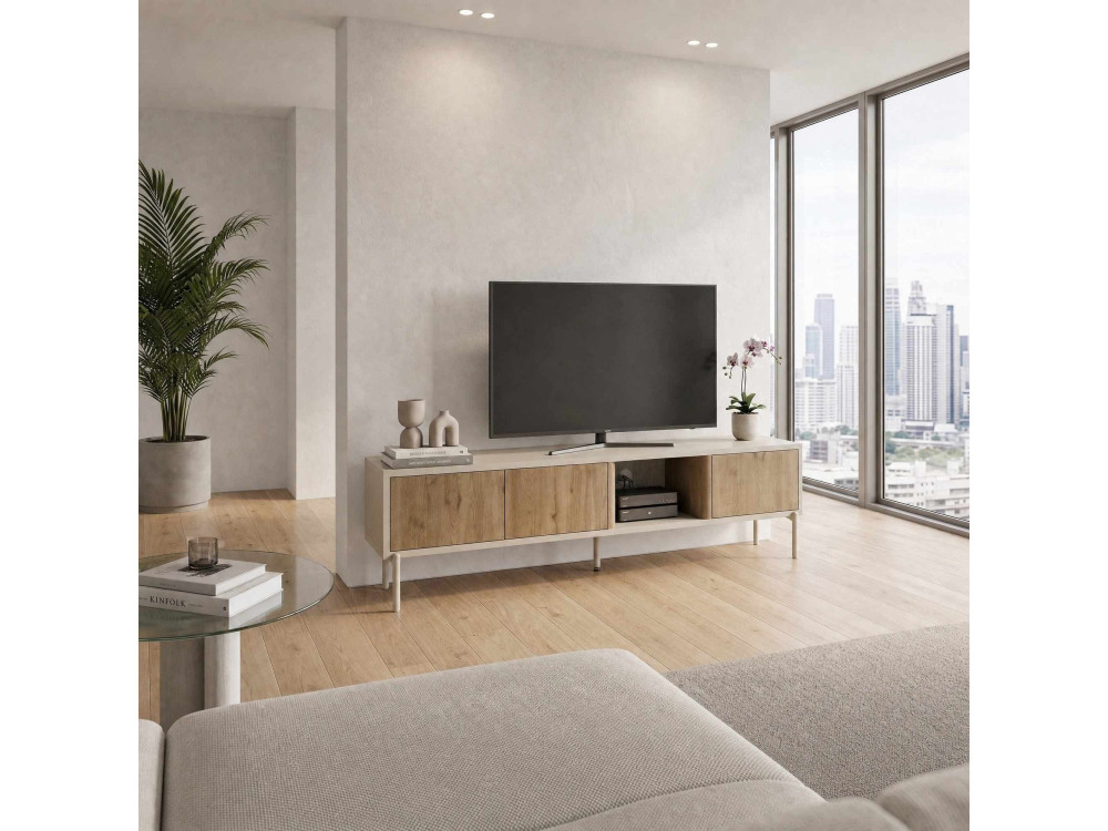 TV-Schrank aus Holz „VENTRO“ – 150 x 36 x 40 cm – Beige