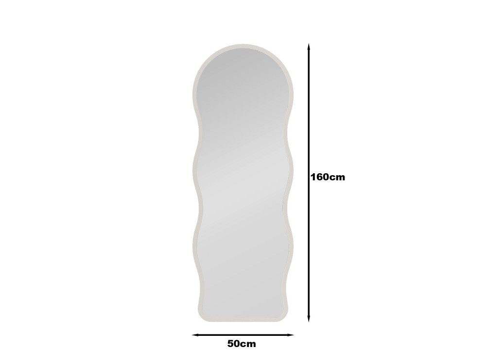 Standspiegel aus Holz „Asial“ – 50 x 2 x 160 cm – Weiß