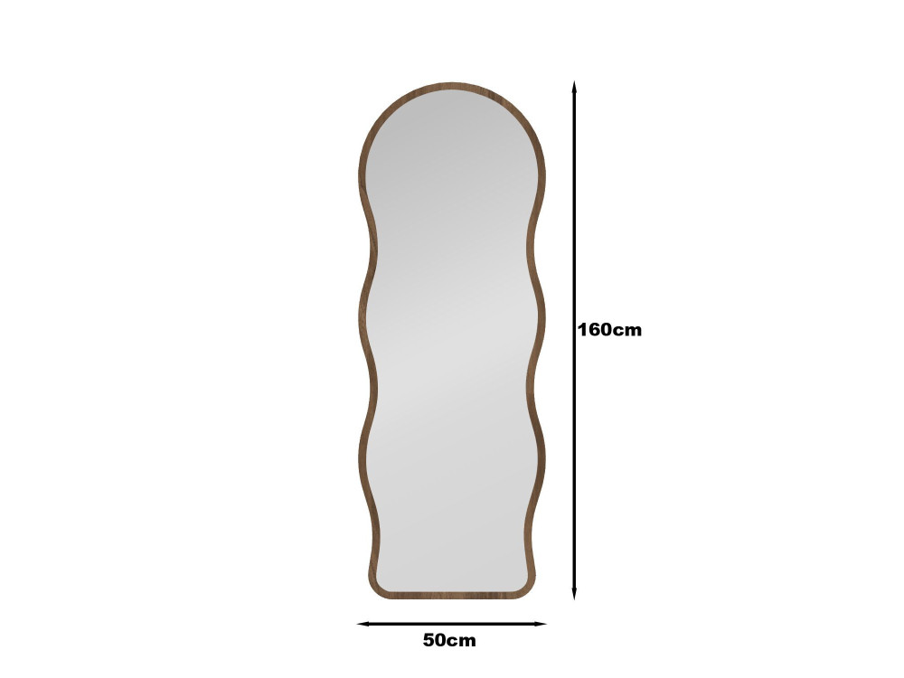 Standspiegel aus Holz „Asial“ – 50 x 2 x 160 cm – Nussbaum