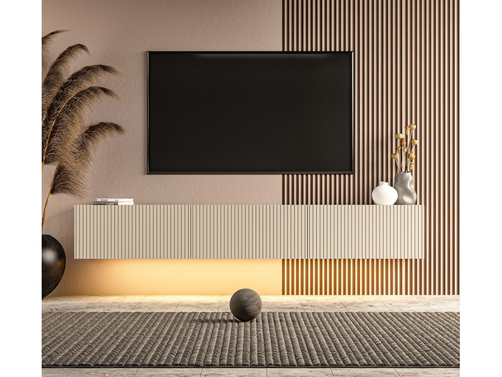 TV-Schrank aus Holz „Ada“ – 180 x 31 x 29 cm – Grau