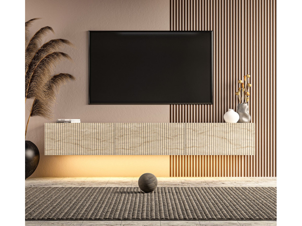 TV-Möbel aus Holz „Ada“ – 180 x 31 x 29 cm – Travertin
