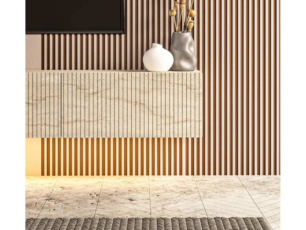 TV-Möbel aus Holz „Ada“ – 180 x 31 x 29 cm – Travertin