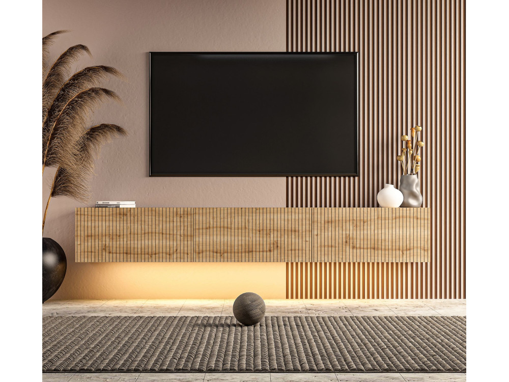 TV-Schrank aus Holz „Ada“ – 180 x 31 x 29 cm – Eiche