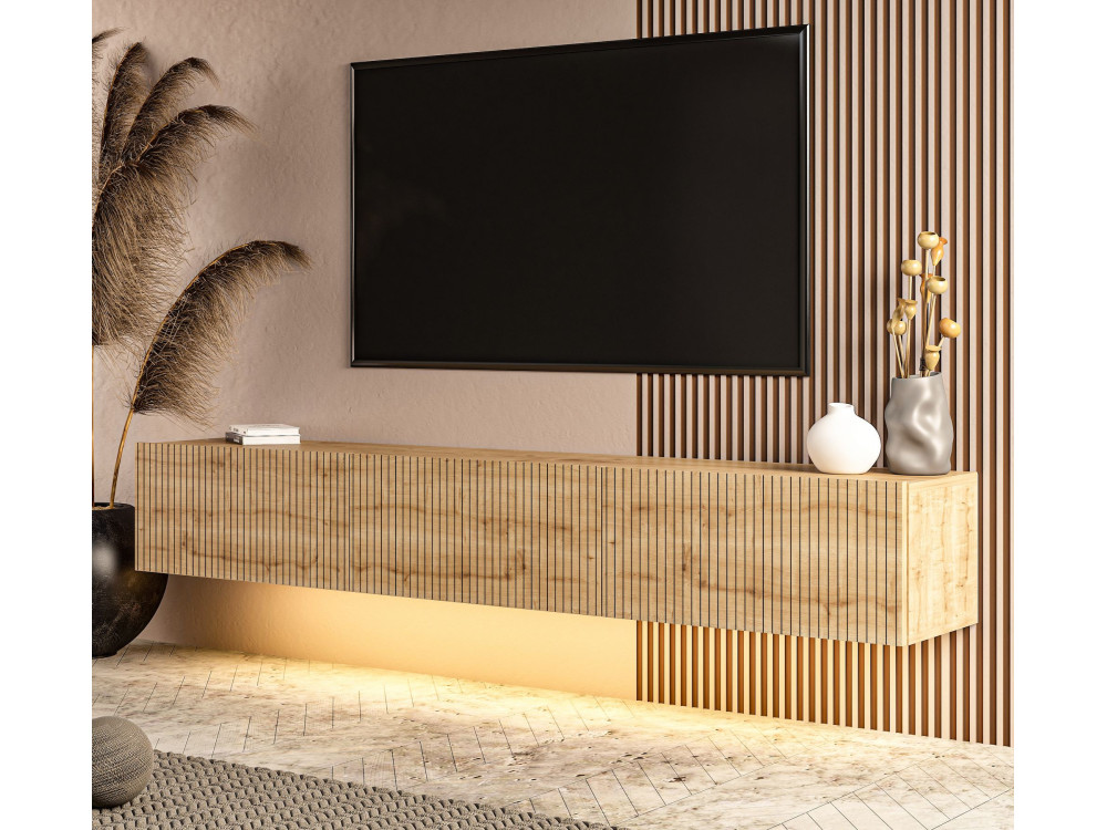 TV-Schrank aus Holz „Ada“ – 180 x 31 x 29 cm – Eiche