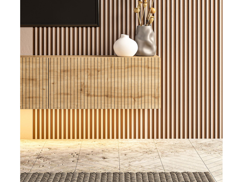 TV-Schrank aus Holz „Ada“ – 180 x 31 x 29 cm – Eiche