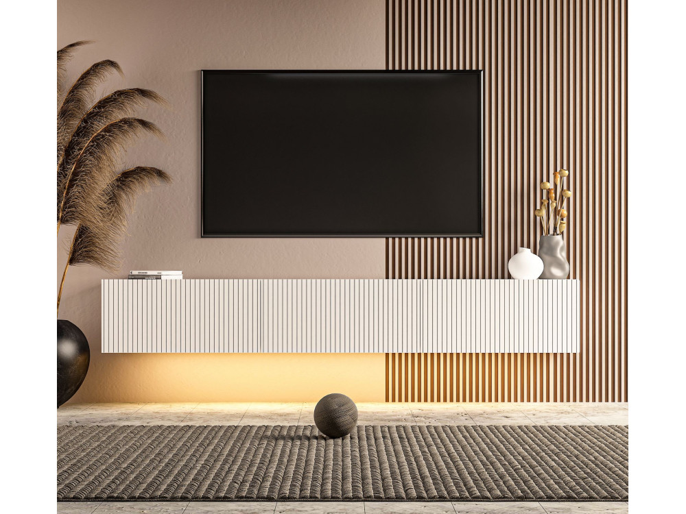 TV-Schrank aus Holz „Ada“ – 180 x 31 x 29 cm – Weiß
