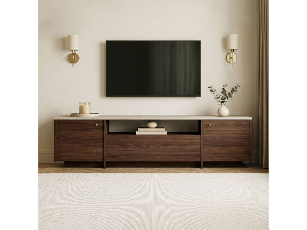 TV-Schrank aus Holz „Alvar“ – 180 x 35 x 46 cm – Travertin