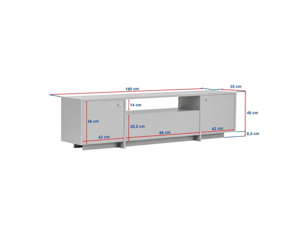 TV-Schrank aus Holz „Alvar“ – 180 x 35 x 46 cm – Travertin
