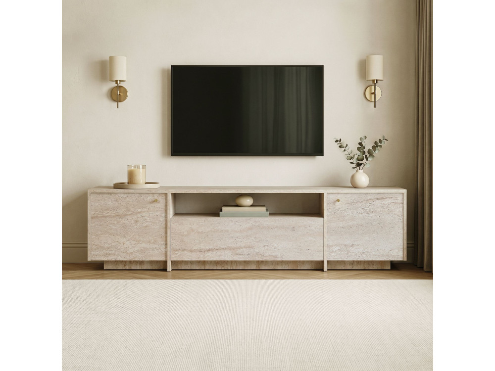TV-Schrank aus Holz „Alvar“ – 180 x 35 x 46 cm – Beige