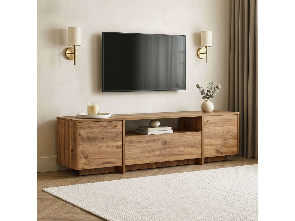 TV-Schrank aus Holz „Alvar“ – 180 x 35 x 46 cm – Atlantische Kiefer