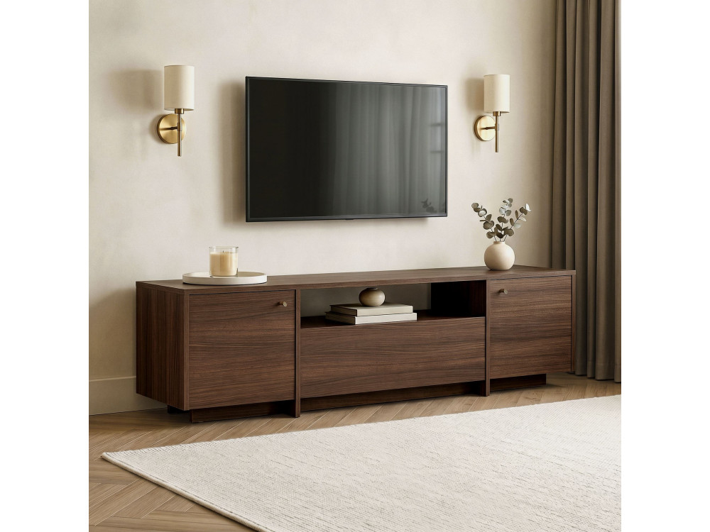 TV-Schrank aus Holz „Alvar“ – 180 x 35 x 46 cm – Braun
