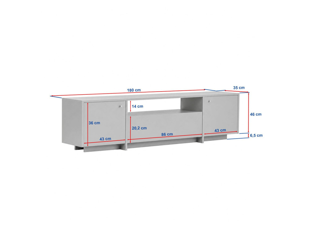 TV-Schrank aus Holz „Alvar“ – 180 x 35 x 46 cm – Braun