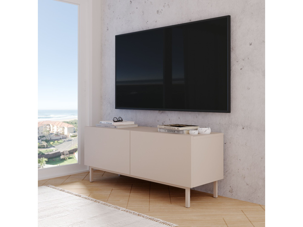 TV-Möbel aus Holz „Coast“ – 120 x 47,3 x 36,8 cm – Sandfarben