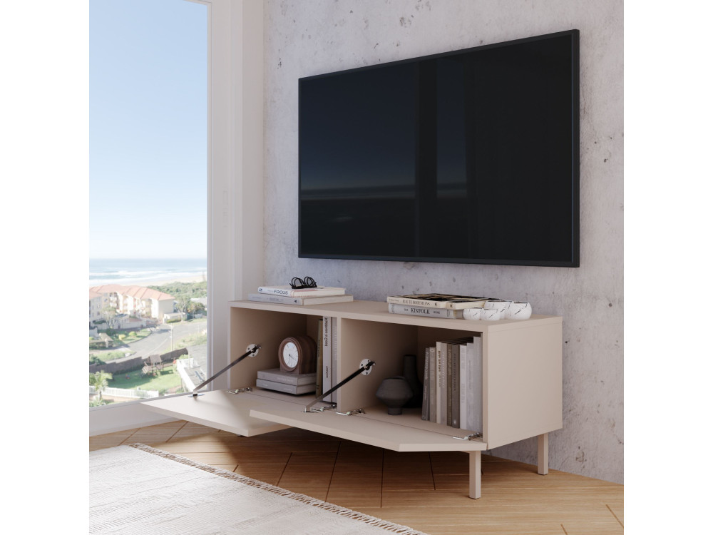 TV-Möbel aus Holz „Coast“ – 120 x 47,3 x 36,8 cm – Sandfarben