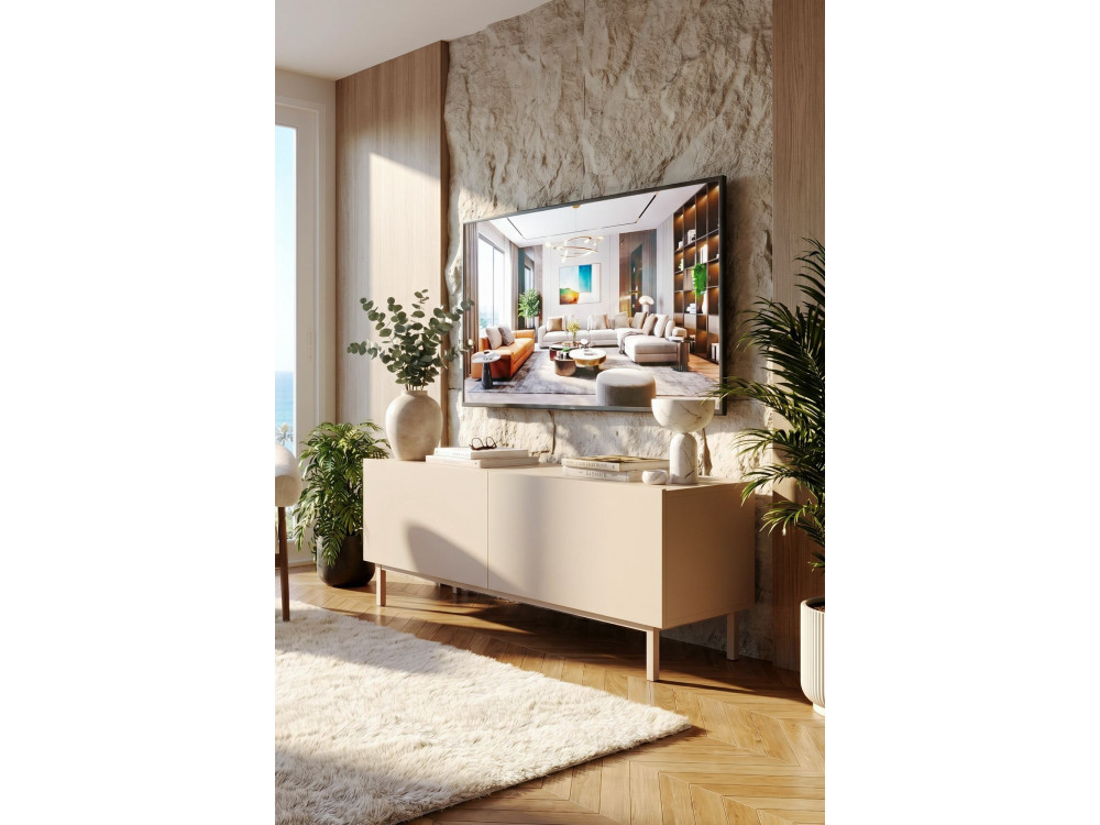 TV-Möbel aus Holz „Coast“ – 120 x 47,3 x 36,8 cm – Sandfarben