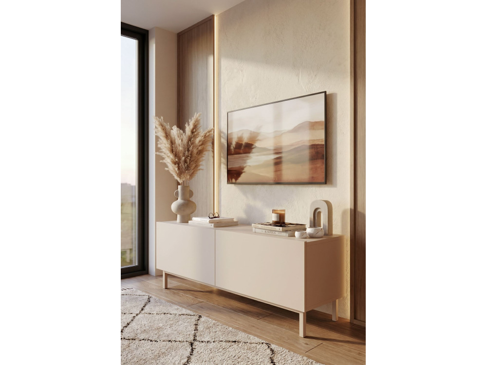 TV-Möbel aus Holz „Coast“ – 120 x 47,3 x 36,8 cm – Sandfarben