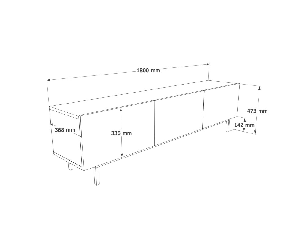 TV-Möbel aus Holz „Coast“ – 180 x 37 x 47 cm – Beige