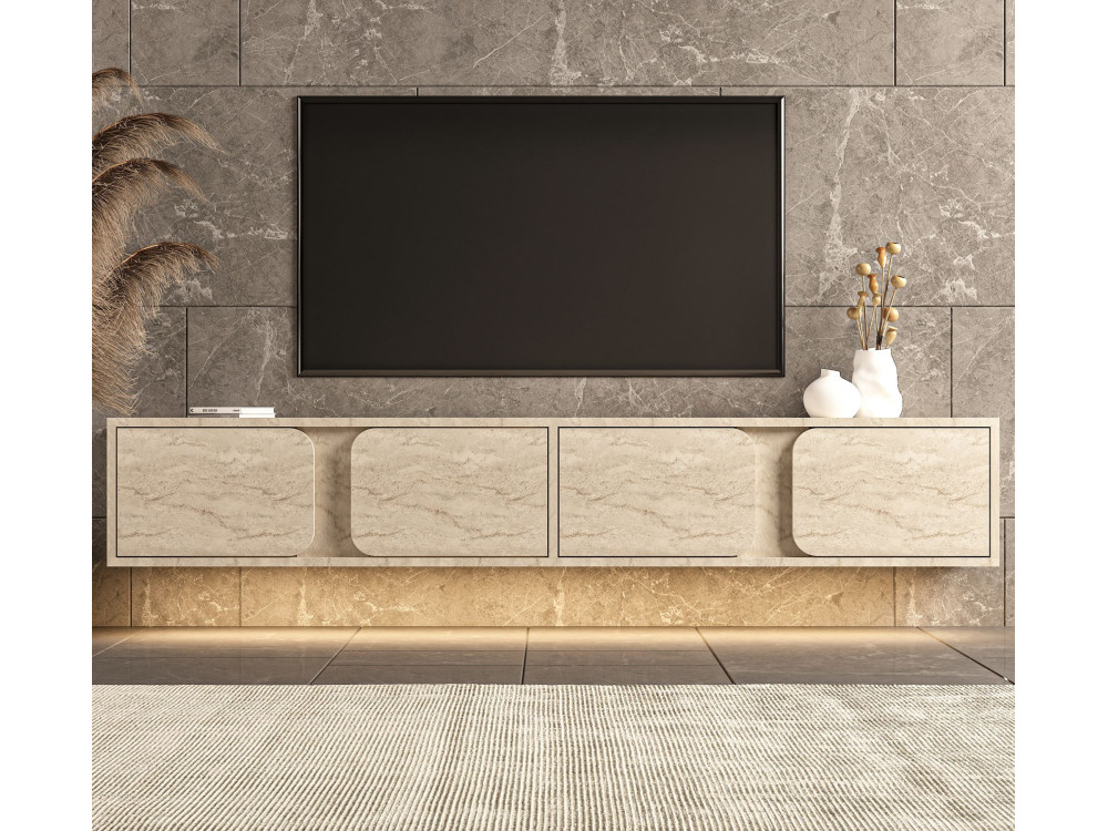 TV-Möbel aus Holz „Helen“ – 180 x 30 x 30 cm – Beige