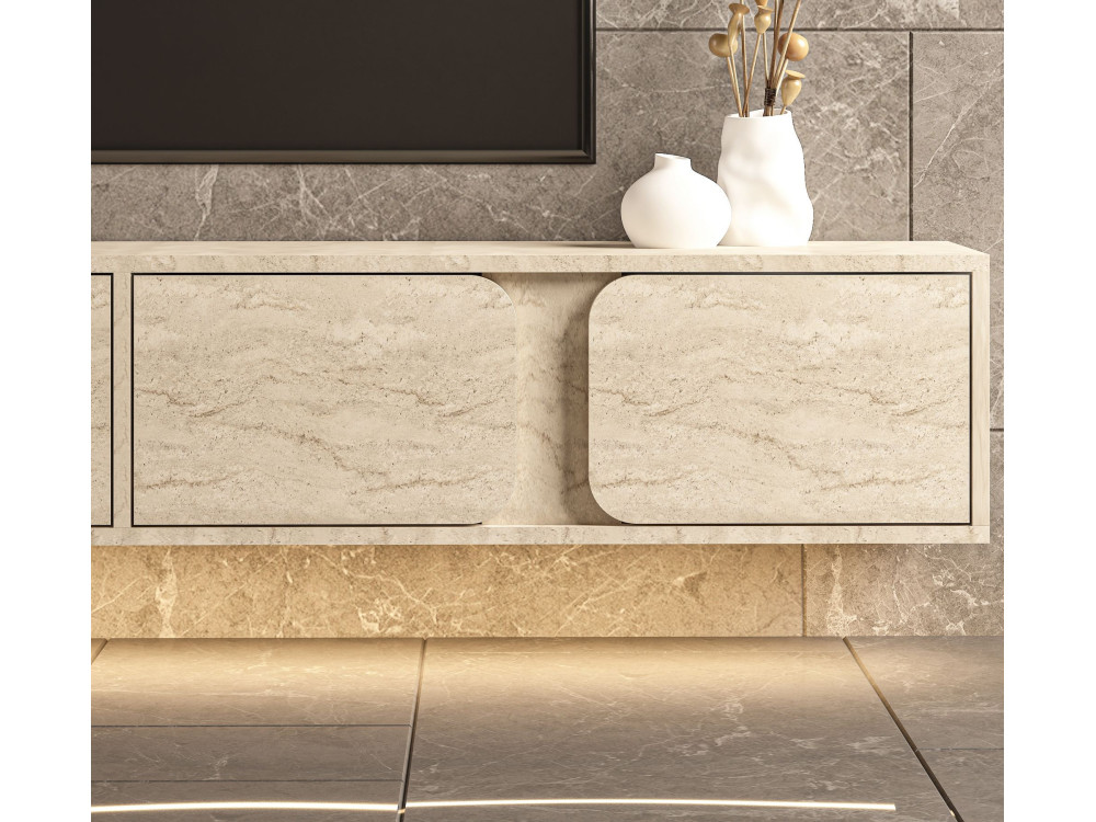 TV-Möbel aus Holz „Helen“ – 180 x 30 x 30 cm – Beige
