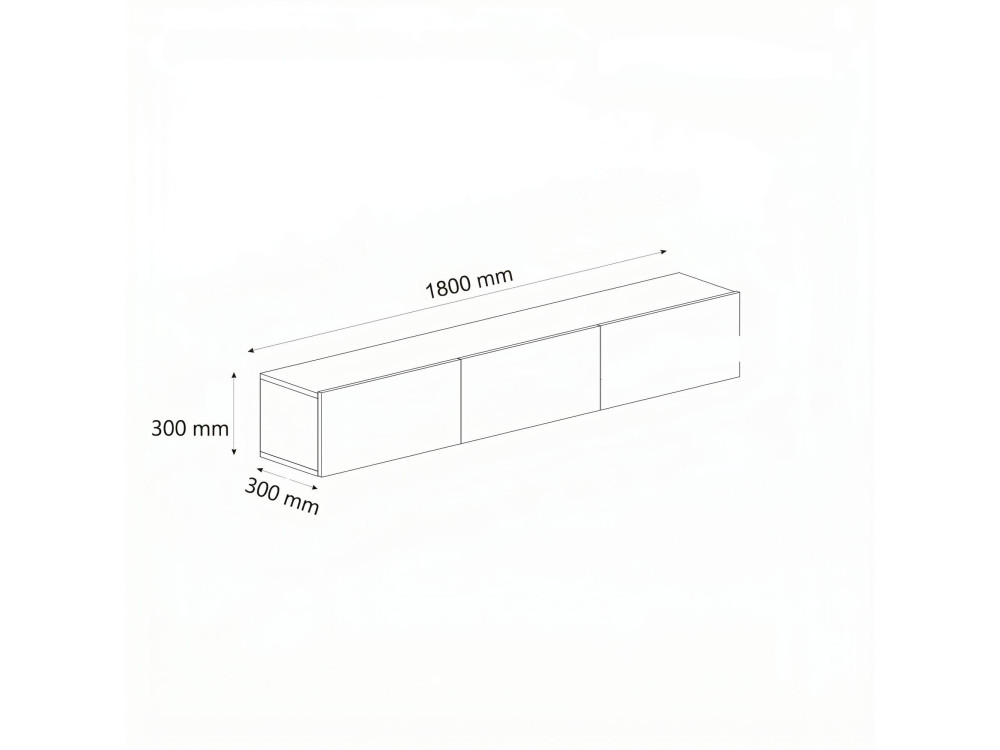 TV-Möbel aus Holz „Helen“ – 180 x 30 x 30 cm – Beige