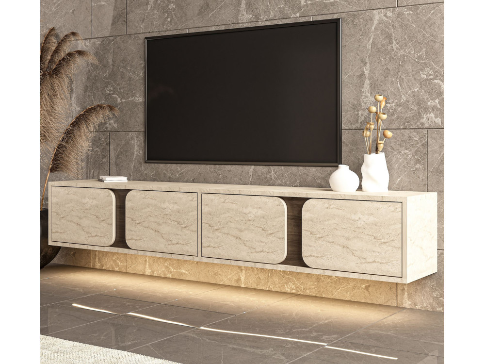 TV-Schrank aus Holz „Helen“ – 180 x 30 x 30 cm – Travertin